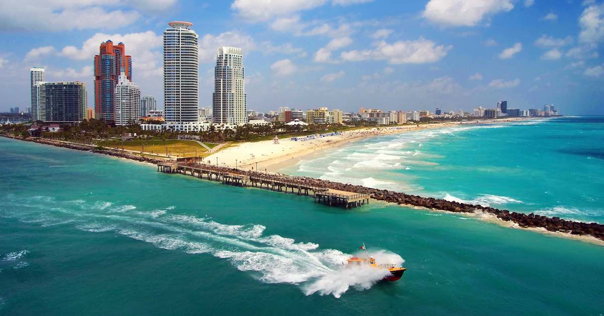 Aerial view of South Miami Beach