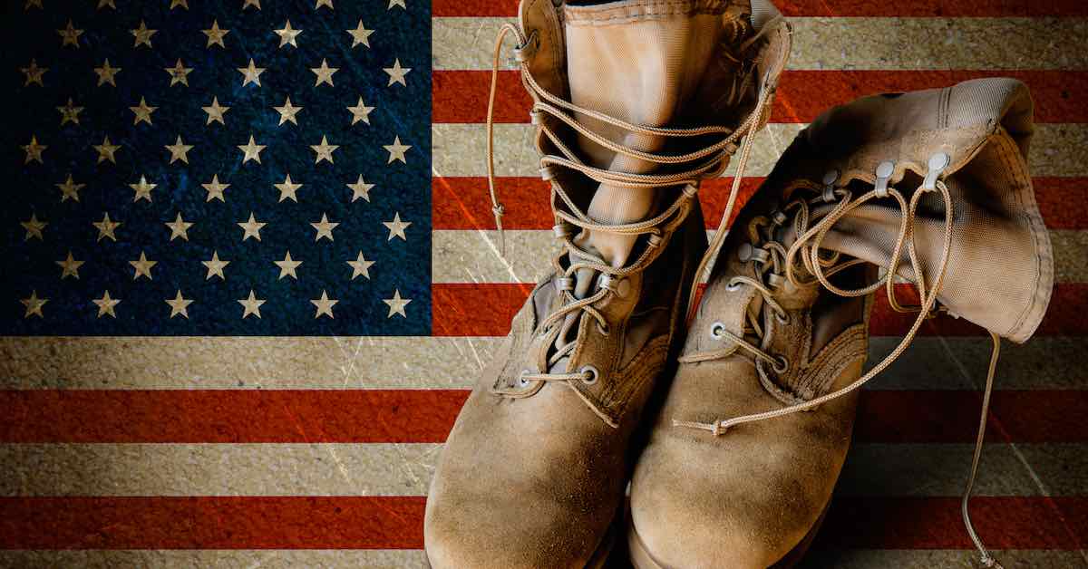 army-boots-flag-background